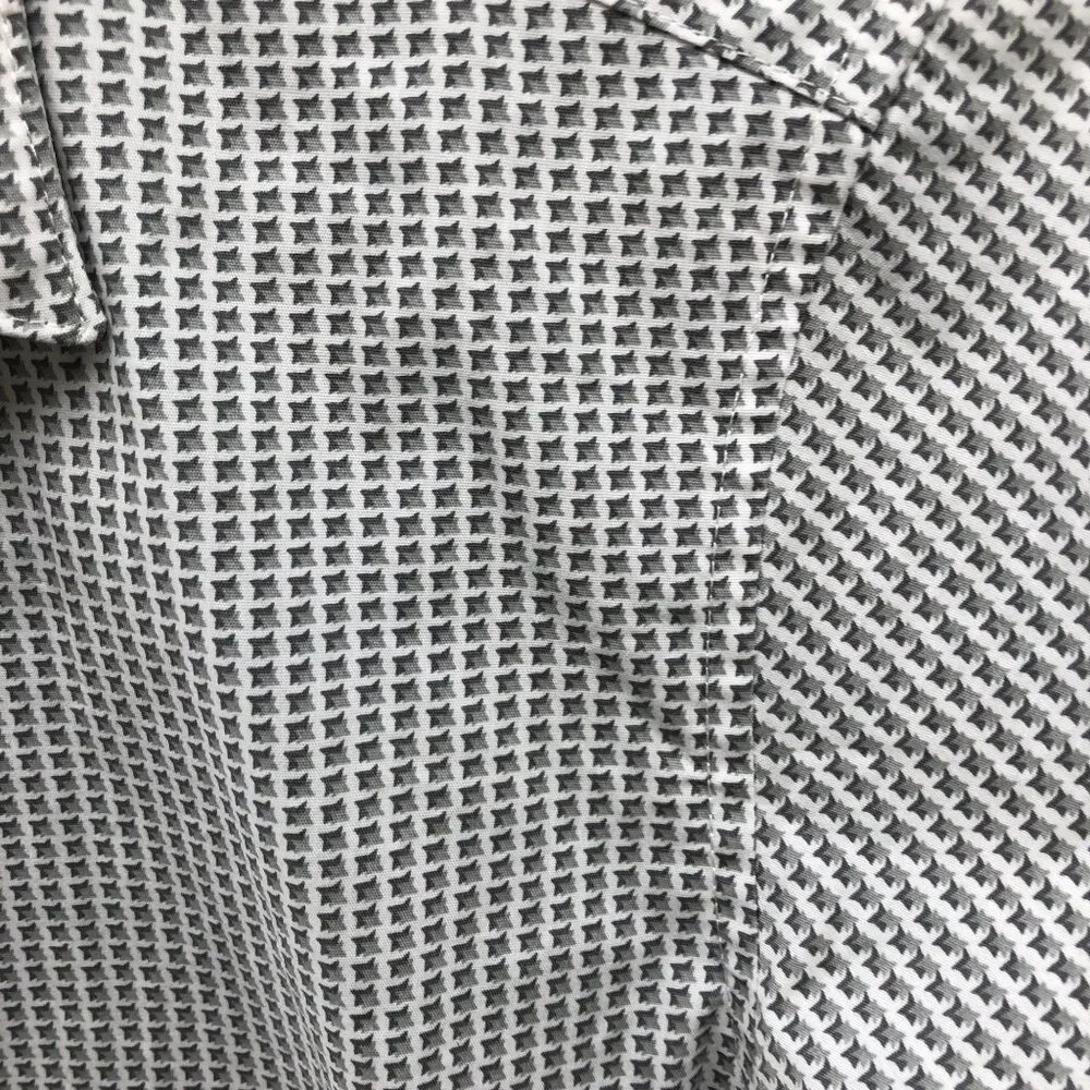 Calvin Klein Boys Size‎ 14 Long Sleeve Dress Shirt Slim Fit Houndstooth Gray